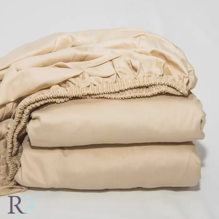 Чаршаф с ластик бежово - 340 - Чаршаф с ластик бежово - 340