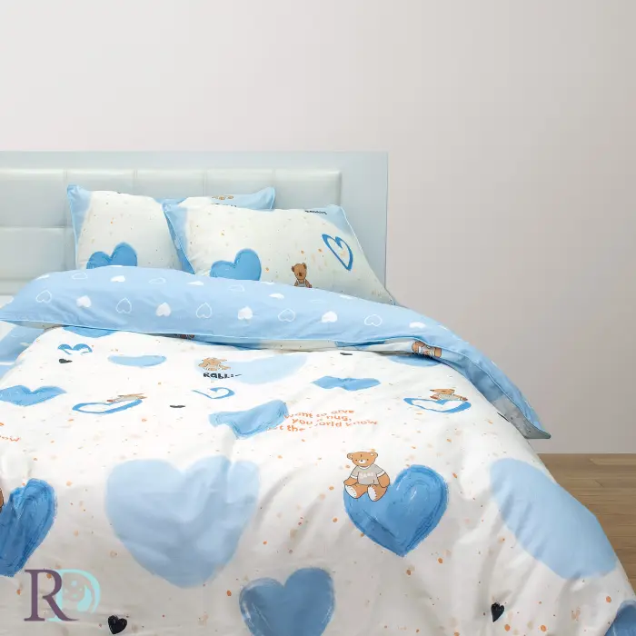 Детски спален комплект Сини сърца - 1912 - Детски спален комплект Сини сърца - 1912