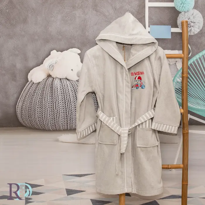 Детски халат в сиво - 1145 - Детски халат в сиво - 1145