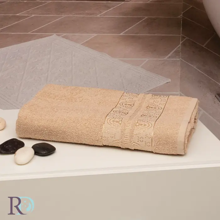 Хавлиена кърпа Амая орнамент светло бежово - 1175 - Хавлиена кърпа Амая орнамент светло бежово - 1175