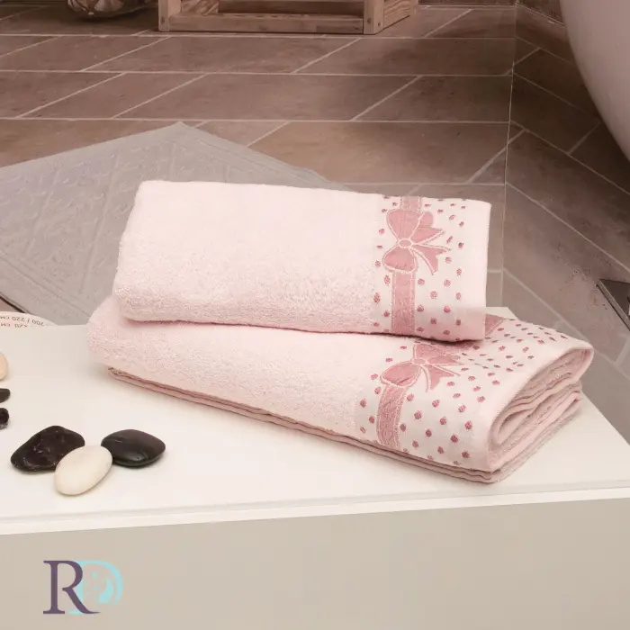 Хавлиена кърпа Амая панделка пудра - 1158 - Хавлиена кърпа Амая панделка пудра - 1158