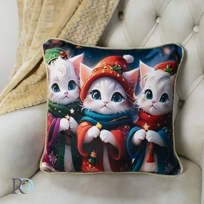Коледна възглавница Котета - 1384 - Коледна възглавница Котета - 1384