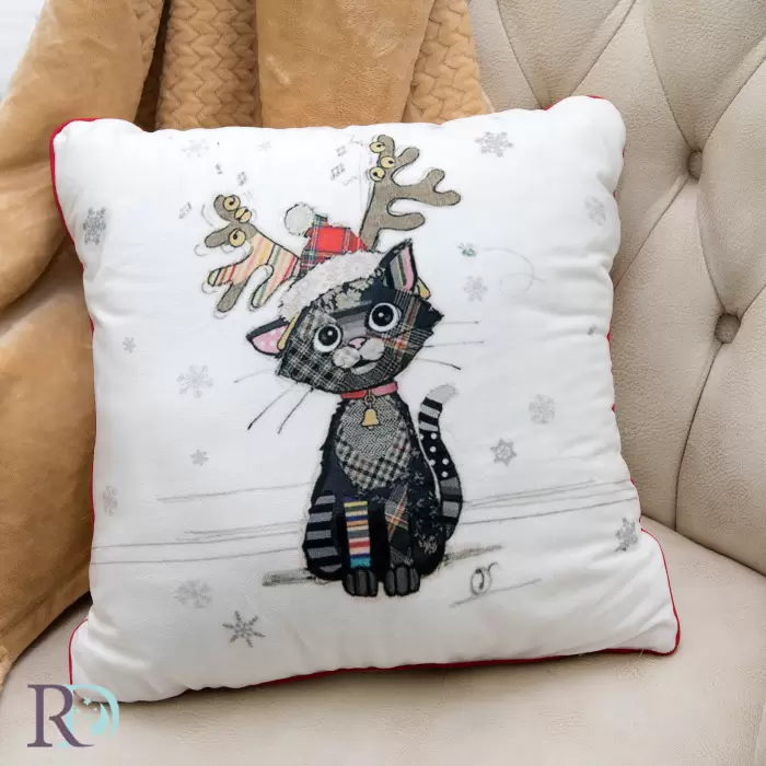Коледна възглавница Коте - 929 - Коледна възглавница Коте - 929