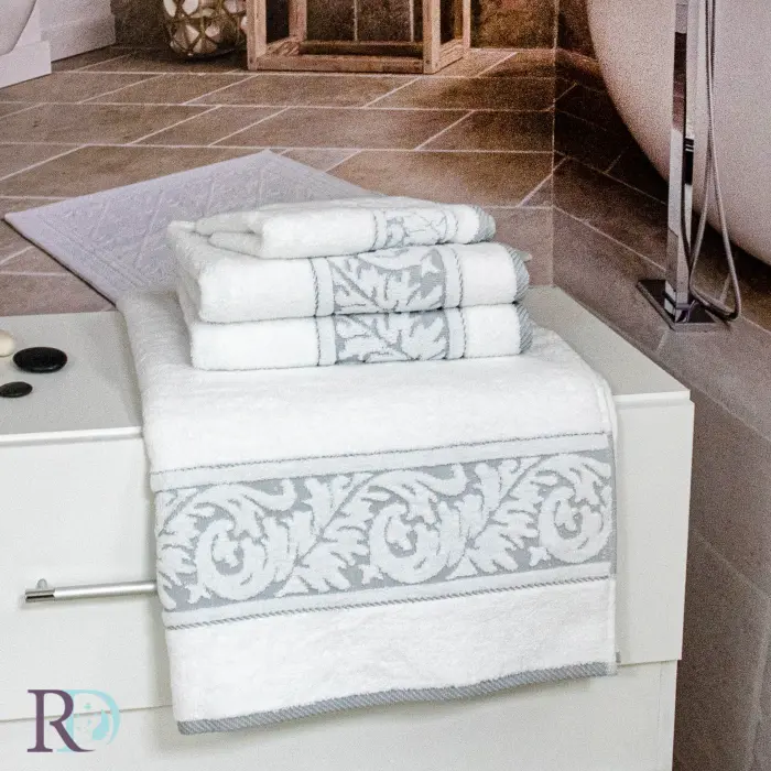 Хавлиена кърпа Михаела бяло и сиво - 1324 - Хавлиена кърпа Михаела бяло и сиво - 1324