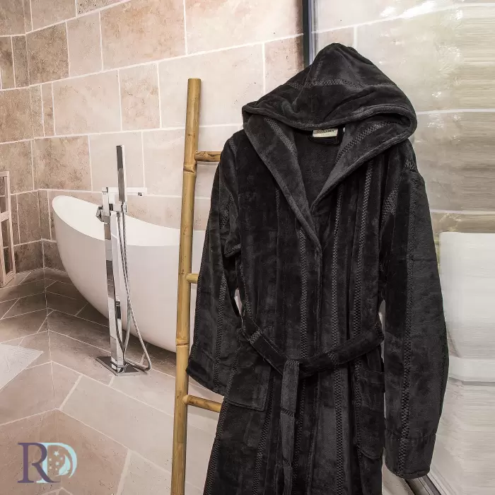 Мъжки халат за баня Моника черно - 263 - Мъжки халат за баня Моника черно - 263