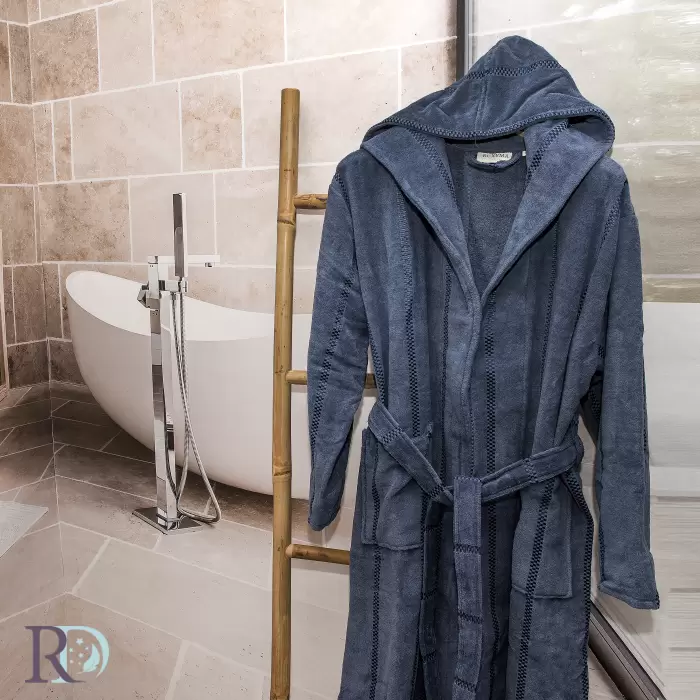 Мъжки халат за баня Моника петрол - 265 - Мъжки халат за баня Моника петрол - 265