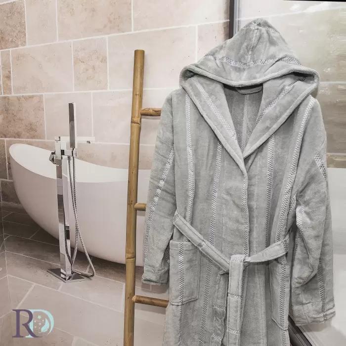 Дамски халат за баня Моника сиво - 277 - Дамски халат за баня Моника сиво - 277