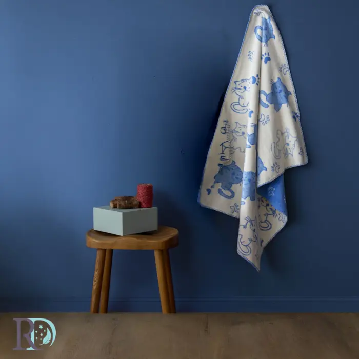 Бебешко одеяло Коте синьо - 2218 - Бебешко одеяло Коте синьо - 2218