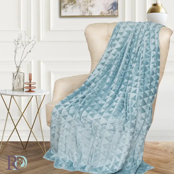 Одеяло Триъгълници аква - 1506 - Одеяло Триъгълници аква - 1506