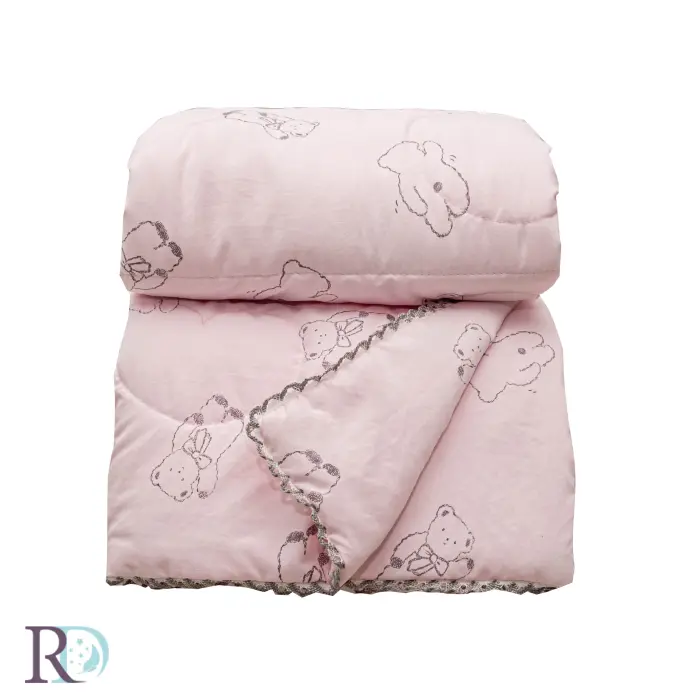 Бебешка олекотена завивка Мече розово - 1767 - Бебешка олекотена завивка Мече розово - 1767