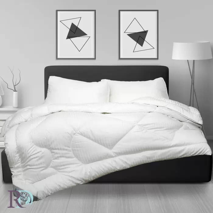 Олекотена завивка Сатенирано Райе бяло - 690 - Олекотена завивка Сатенирано Райе бяло - 690