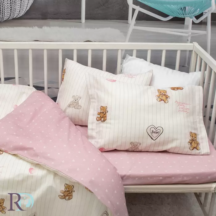 Бебешки спален комплект Розови мечета - 1094 - Бебешки спален комплект Розови мечета - 1094