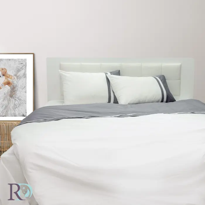 Спален комплект памучен сатен Бяло и Сиво - 1948 - Спален комплект памучен сатен Бяло и Сиво - 1948