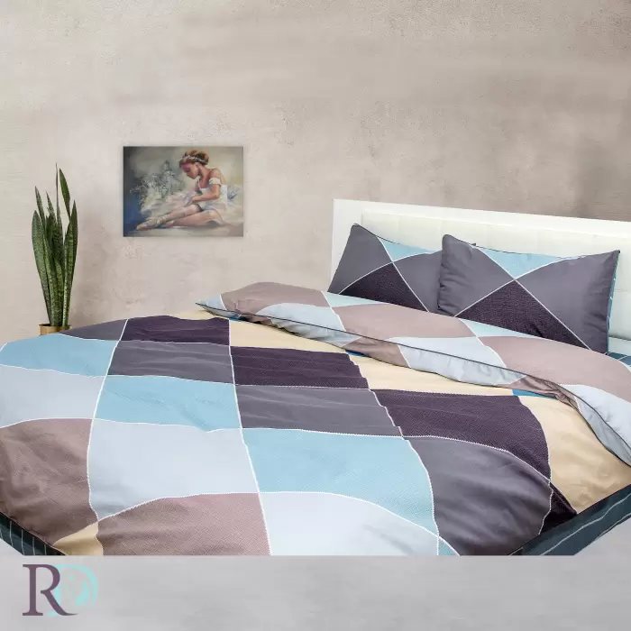 Спален комплект памучен сатен Квадрати - 398 - Спален комплект памучен сатен Квадрати - 398