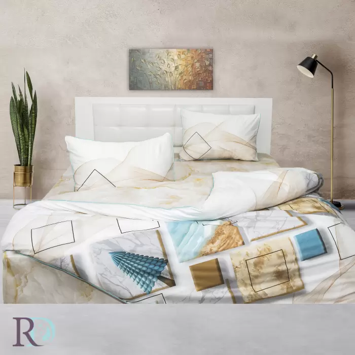 Спален комплект памучен сатен Марбъл - 512 - Спален комплект памучен сатен Марбъл - 512