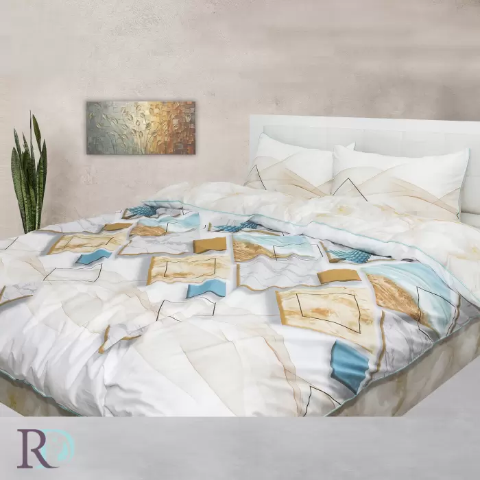 Спален комплект памучен сатен Марбъл - 513 - Спален комплект памучен сатен Марбъл - 513