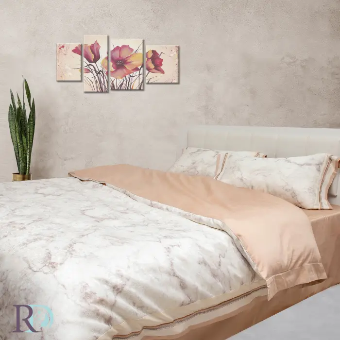 Спален комплект Мрамор бежово - 1409 - Спален комплект Мрамор бежово - 1409