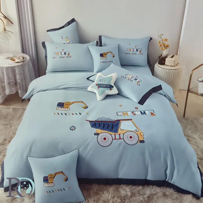 Детски спален комплект Камионче в синьо - 1476 - Детски спален комплект Камионче в синьо - 1476
