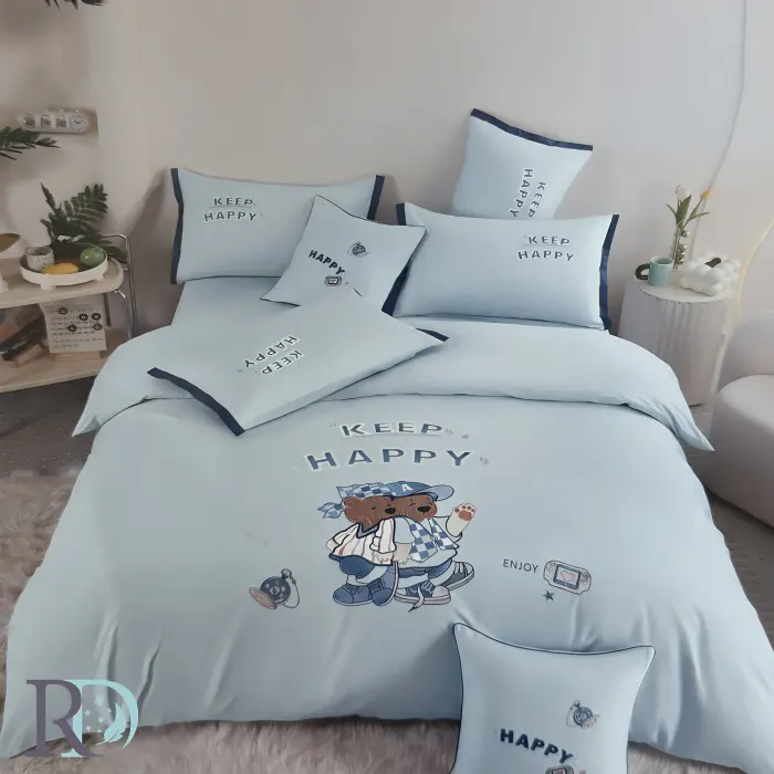 Детски спален комплект Мече в синьо - 1478 - Детски спален комплект Мече в синьо - 1478