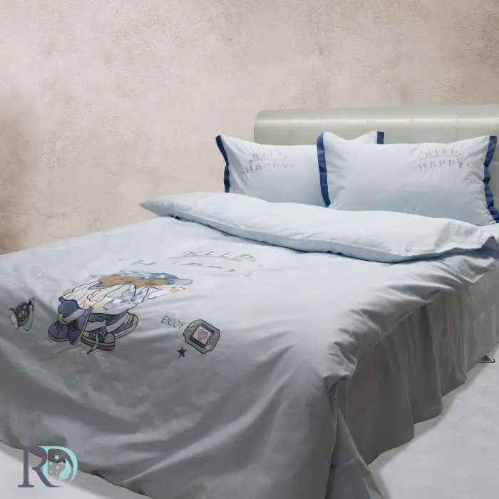 Детски спален комплект Мече в синьо - 1683 - Детски спален комплект Мече в синьо - 1683