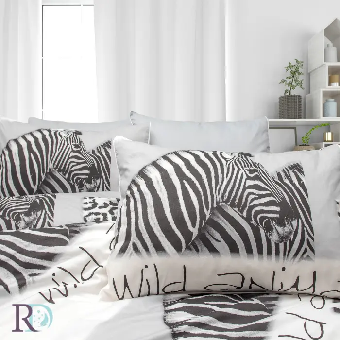 Спален комплект памучен сатен Зебра - 1191 - Спален комплект памучен сатен Зебра - 1191