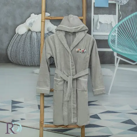 Детски халат в сиво - Детски халат в сиво