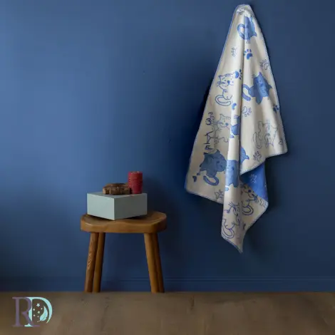 Бебешко одеяло Коте синьо