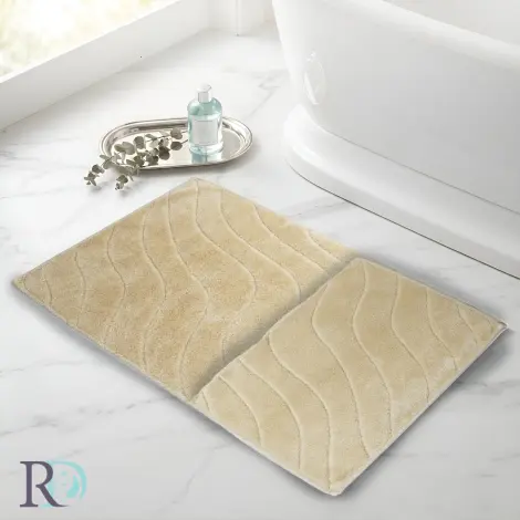 Комплект постелки за баня в бежово